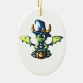 Magisches Halloween-Drachendesign Keramik Ornament (Hinten)
