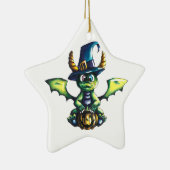 Magisches Halloween-Drachendesign Keramik Ornament (Rechts)