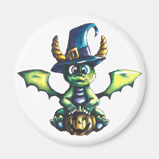 Magisches Halloween-Drachendesign Magnet (Vorne)