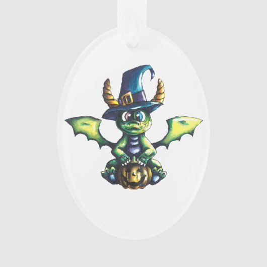 Magisches Halloween-Drachendesign Ornament (Vorderseite)