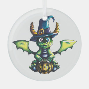 Magisches Halloween-Drachendesign Ornament Aus Glas