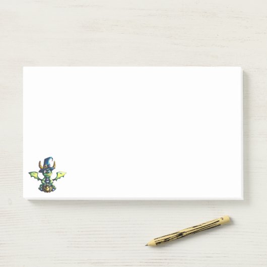 Magisches Halloween-Drachendesign Post-it Klebezettel (Auf Schreibtisch)