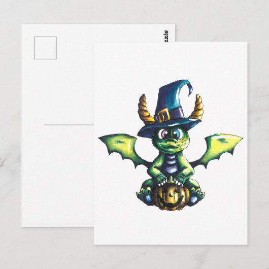 Magisches Halloween-Drachendesign Postkarte (Vorne/Hinten)