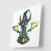 Magisches Halloween-Drachendesign Quadratische Wanduhr (Winkel)