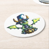 Magisches Halloween-Drachendesign Runder Pappuntersetzer (Angewinkelt)