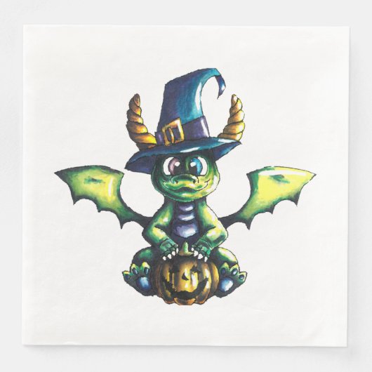 Magisches Halloween-Drachendesign Serviette (Vorderseite)