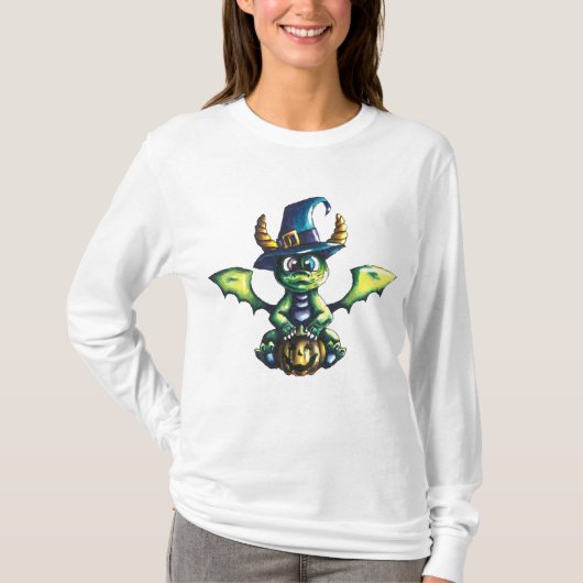 Magisches Halloween-Drachendesign T-Shirt (Vorderseite)