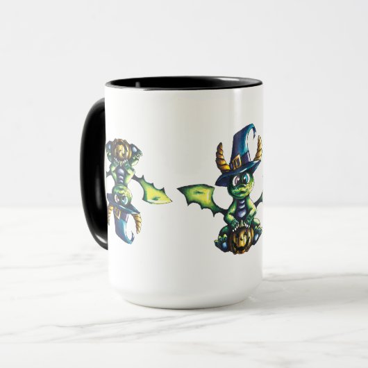 Magisches Halloween-Drachendesign Tasse (Vorderseite Links)