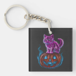 Magisches Halloween-Kätzchen Schlüsselanhänger