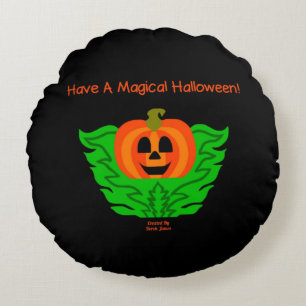 Magisches Halloween Kürbis-Kissen Rundes Kissen