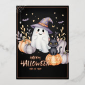 Magisches Halloween-Party Folieneinladung (Vorderseite)