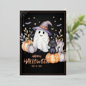 Magisches Halloween-Party Folieneinladung (Stehend vorne)