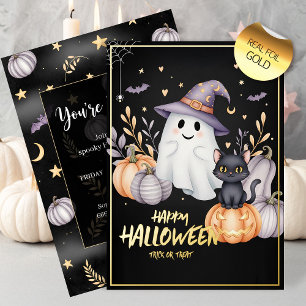 Magisches Halloween-Party Folieneinladung