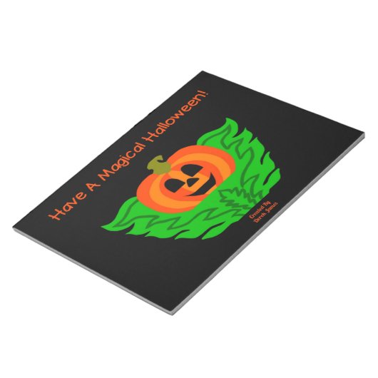 Magisches Halloween Pumpkin Notepad Notizblock (angewinkelt)