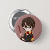 Magisches HARRY POTTER™-Aquarell Button (Vorne & Hinten)