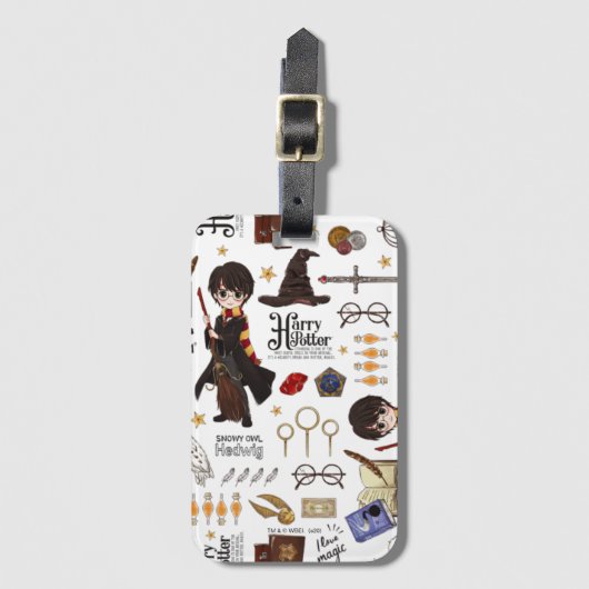 Magisches HARRY POTTER™-Aquarell Gepäckanhänger (Vorderseite Vertikal)