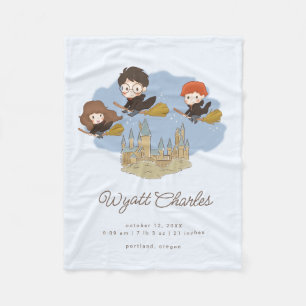 Magisches Harry Potter & Hogwarts-Baby-Geburtsstat Fleecedecke