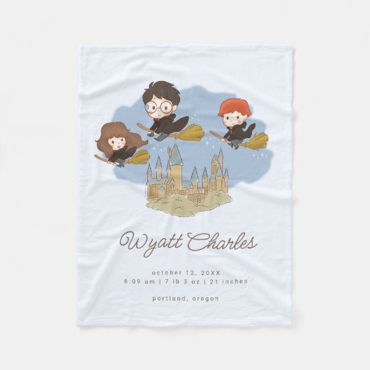 Magisches Harry Potter & Hogwarts-Baby-Geburtsstat Fleecedecke (Vorderseite)