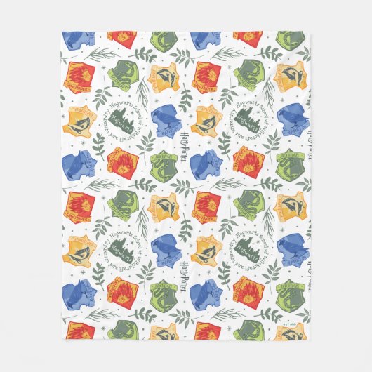 Magisches Herbologie-HOGWARTS™-Häusermuster Fleecedecke (Vorderseite)