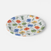 Magisches Herbologie-HOGWARTS™-Häusermuster Pappteller (Schrägansicht)