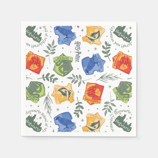 Magisches Herbologie-HOGWARTS™-Häusermuster Serviette (Vorderseite)