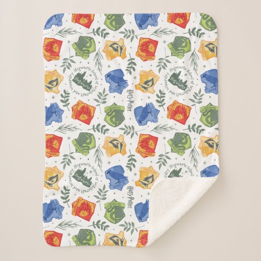 Magisches Herbologie-HOGWARTS™-Häusermuster Sherpadecke (Vorderseite)