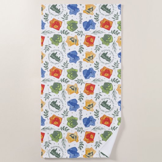 Magisches Herbologie-HOGWARTS™-Häusermuster Strandtuch (Vorderseite)