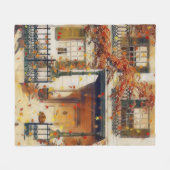Magisches Herbsthaus Fleecedecke (Vorderseite (Horizontal))