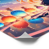 Magisches Hexenmädchen unter dem Regenbogenbogen Poster (Ecke)