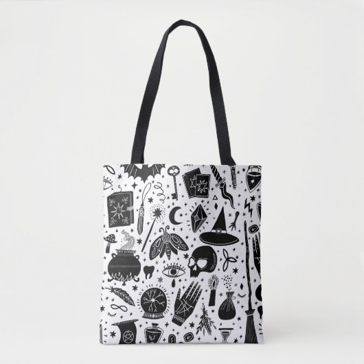 Magisches Hexenmuster: Vintager Hexenkunsthintergr Tasche (Vorderseite)
