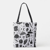Magisches Hexenmuster: Vintager Hexenkunsthintergr Tasche (Rückseite)