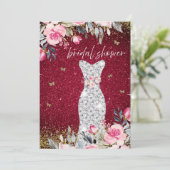 Magisches Hochzeitskleid Brautparty Einladung (Stehend Vorderseite)