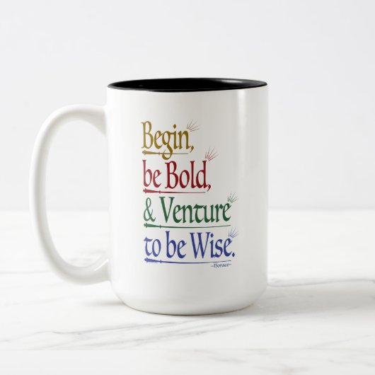 Magisches Horace Zitat 15oz. Zweifarbige Tasse (Links)