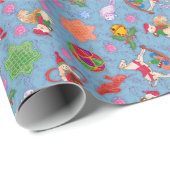 Magisches Iceberg Kitsch Wasserfarbe Ditsy Weihnac Geschenkpapier (Rolleneckpunkt)