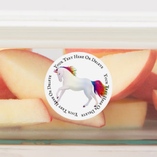 Magisches Illustriertes Niedliches Girl Rainbow Un Etiketten