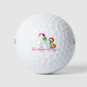 Magisches Illustriertes Niedliches Girl Rainbow Un Golfball