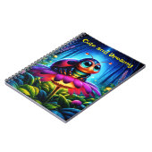 Magisches Insekt in einem hellen Nachtwald Notizblock (Linke Seite)