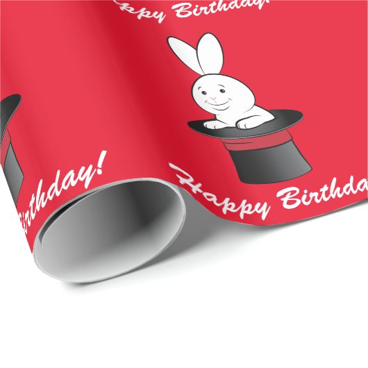 Magisches Kaninchen in Hut-alles Gute zum Geschenkpapier (Rolleneckpunkt)