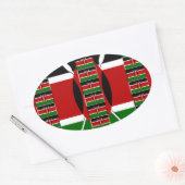 🇰 🇪 Magisches Kenia: Rahmen der Einheit und des  Ovaler Aufkleber (Umschlag)