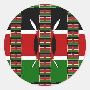 🇰🇪 Magisches Kenia: Rahmen der Einheit und des S Runder Aufkleber