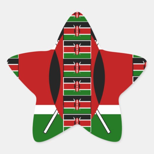 🇰 🇪 Magisches Kenia: Rahmen der Einheit und des Stern-Aufkleber (Vorderseite)