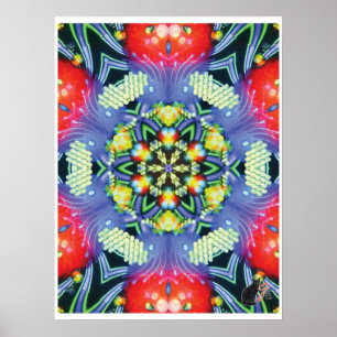 Magisches kinetisches Collage-Kaleidoskop-Poster Poster