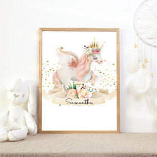 Magisches Kreaturen-Prinzessinnen-Einhorn-Mädchen- Poster
