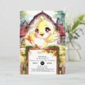 Magisches Küken Hühnchen Geburtstag Einladung (Stehend Vorderseite)