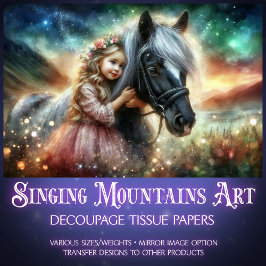 Magisches Landschaftsmädchen mit Pferdededekutsche Seidenpapier