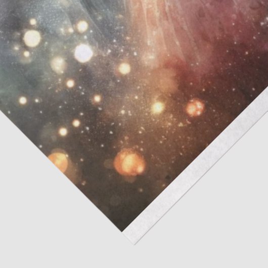 Magisches Landschaftsmädchen mit Pferdededekutsche Seidenpapier (Ausschnitt)