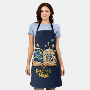 Magisches Lesebenteuer - Kawaii Bücher Design Schürze