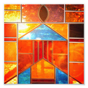 Magisches Licht aus den Fenstern der Kirche Fotodruck