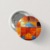 Magisches Licht, das aus den Fenstern der Kirche s Button (Vorne & Hinten)