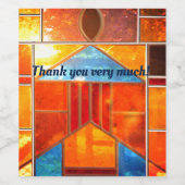 Magisches Licht, das aus den Fenstern der Kirche s Weinetikett (Einzelnes Label)